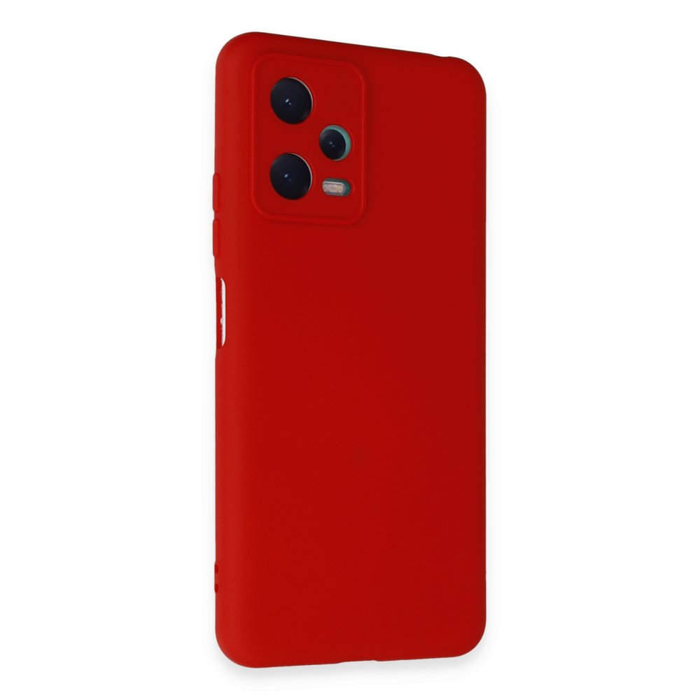 Redmi Note 12 5G Kılıf Nano içi Kadife Silikon - Kırmızı