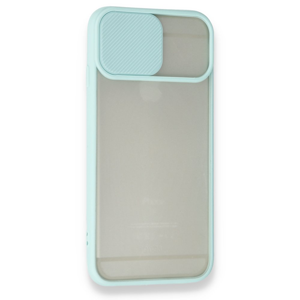 iPhone 6 Kılıf Palm Buzlu Kamera Sürgülü Silikon - Turkuaz  iPhone 6 Kılıf Palm Buzlu Kamera Sürgülü Silikon - Turkuaz