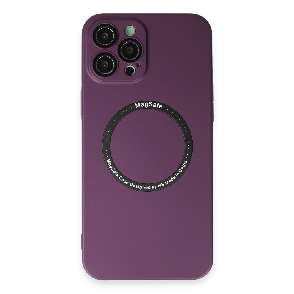  iPhone 12 Pro Max Kılıf Jack Magneticsafe Lens Silikon - Mürdüm