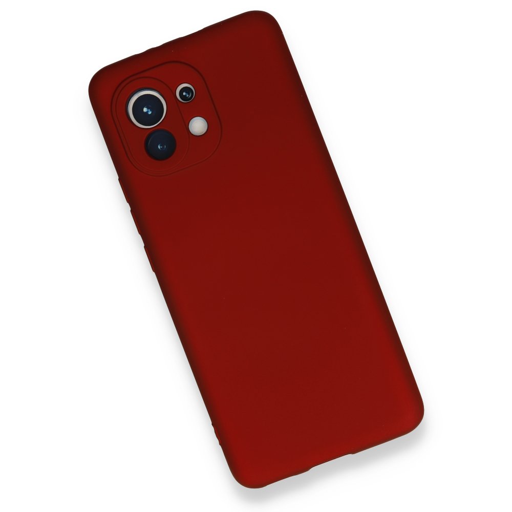 Xiaomi Mi 11 Kılıf First Silikon - Bordo Xiaomi Mi 11 Kılıf First Silikon - Bordo