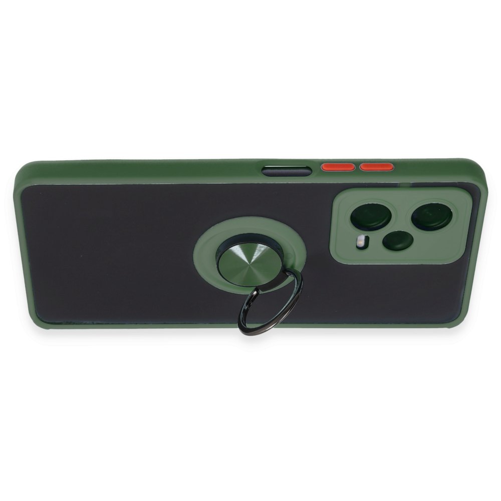 Redmi Note 12 5G Kılıf Montreal Yüzüklü Silikon Kapak - Yeşil Redmi Note 12 5G Kılıf Montreal Yüzüklü Silikon Kapak - Yeşil