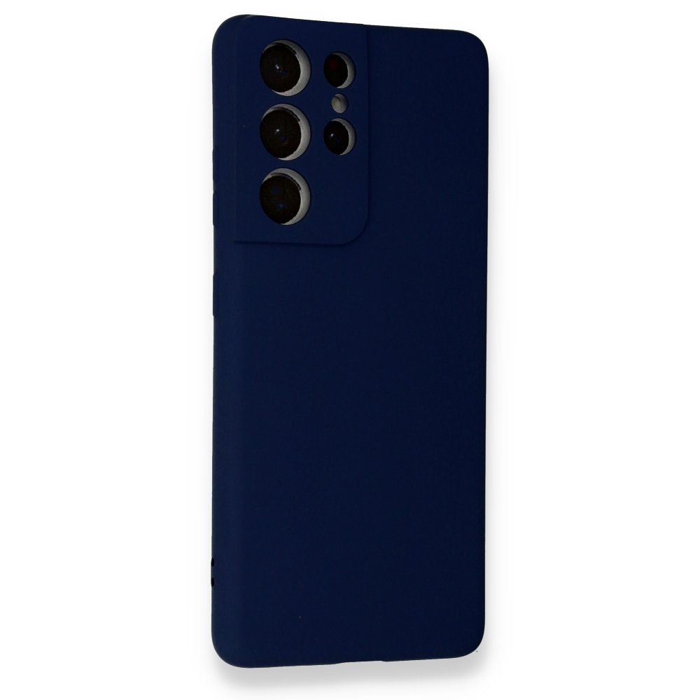  Samsung Galaxy S21 Ultra Kılıf Nano içi Kadife Silikon - Lacivert