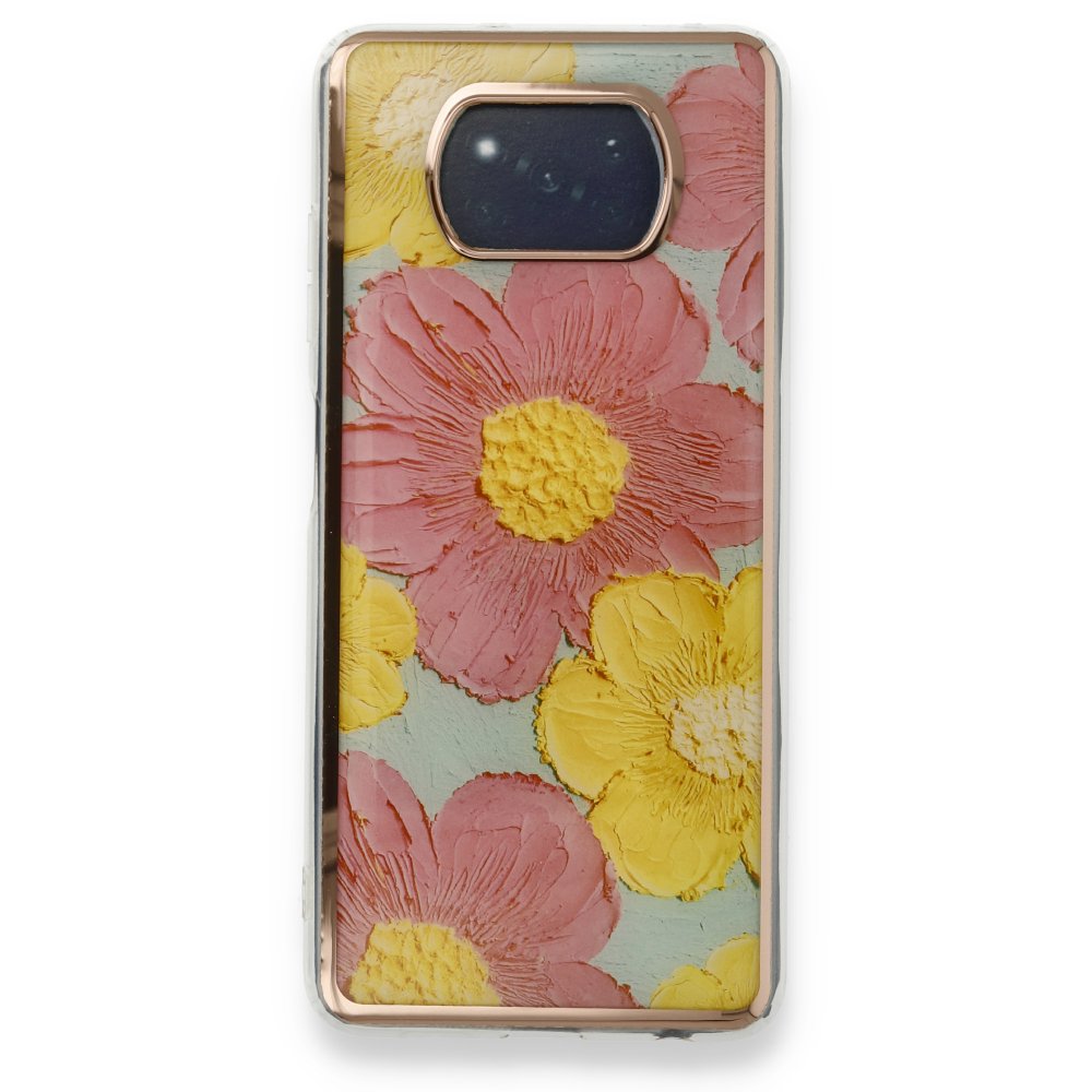 Xiaomi Pocophone X3 Kılıf Çiçekli Silikon - Pembe Xiaomi Pocophone X3 Kılıf Çiçekli Silikon - Pembe
