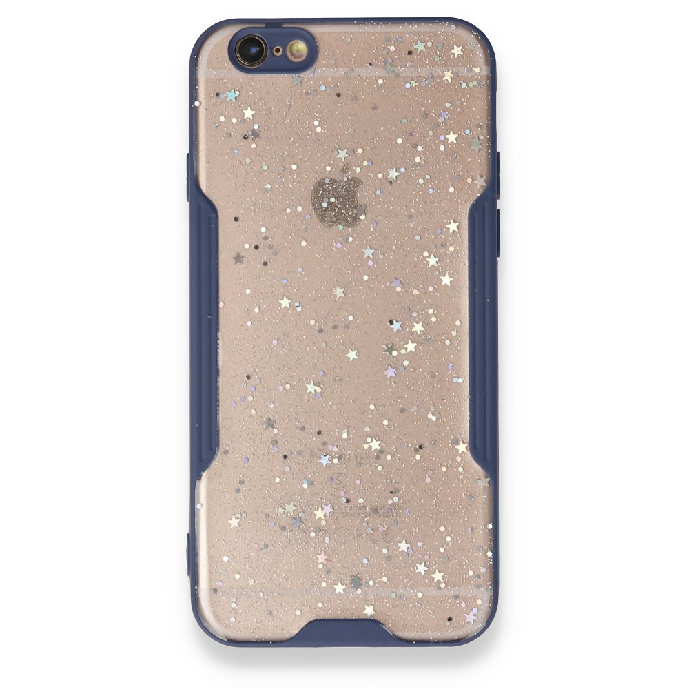  iPhone 6 Kılıf Platin Simli Silikon - Lacivert