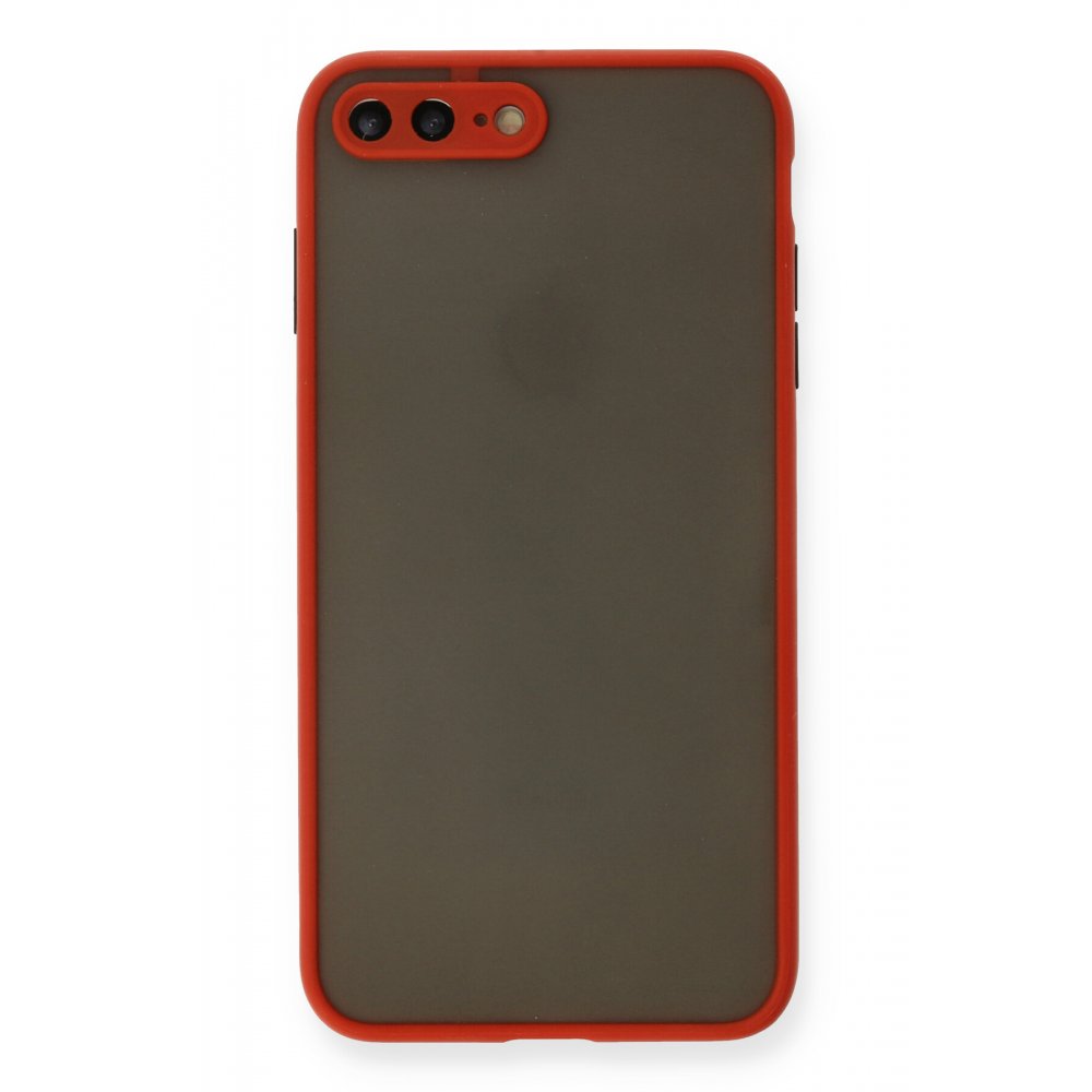  iPhone 7 Plus Kılıf Montreal Silikon Kapak - Kırmızı