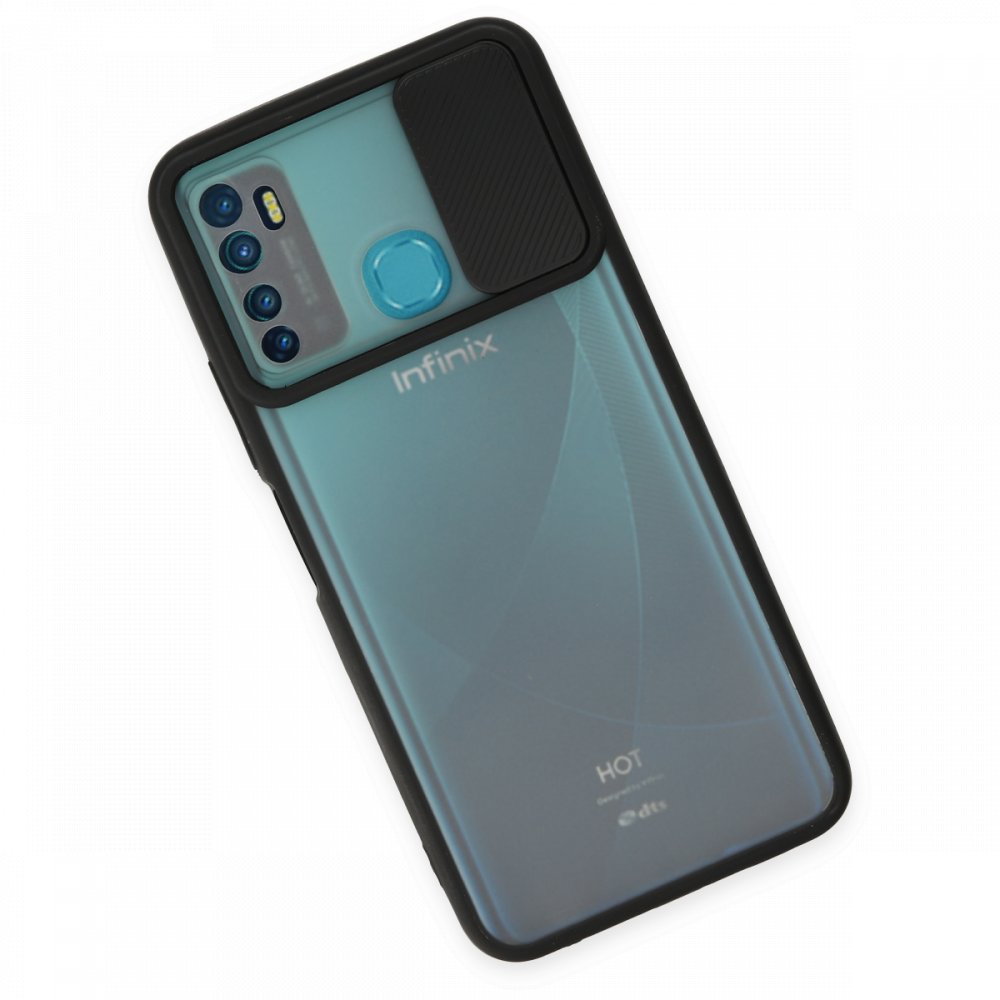  İnfinix Hot 9 Kılıf Palm Buzlu Kamera Sürgülü Silikon - Siyah
