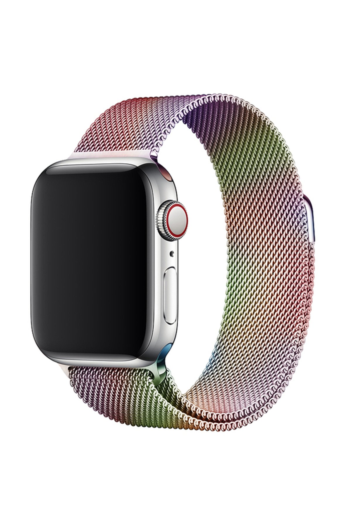  Apple Watch 45mm Metal Mıknatıslı Kordon - Rainbow