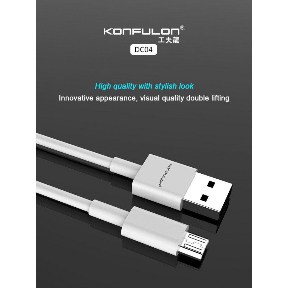 Konfulon DC04 Süper Hızlı Micro USB Kablo 1M 2A Konfulon DC04 Süper Hızlı Micro USB Kablo 1M 2A