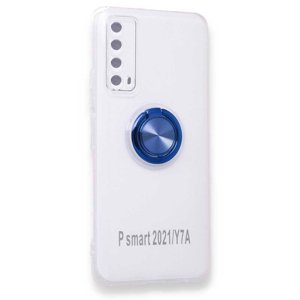 Huawei P Smart 2021 Kılıf Gros Yüzüklü Silikon - Mavi  Huawei P Smart 2021 Kılıf Gros Yüzüklü Silikon - Mavi