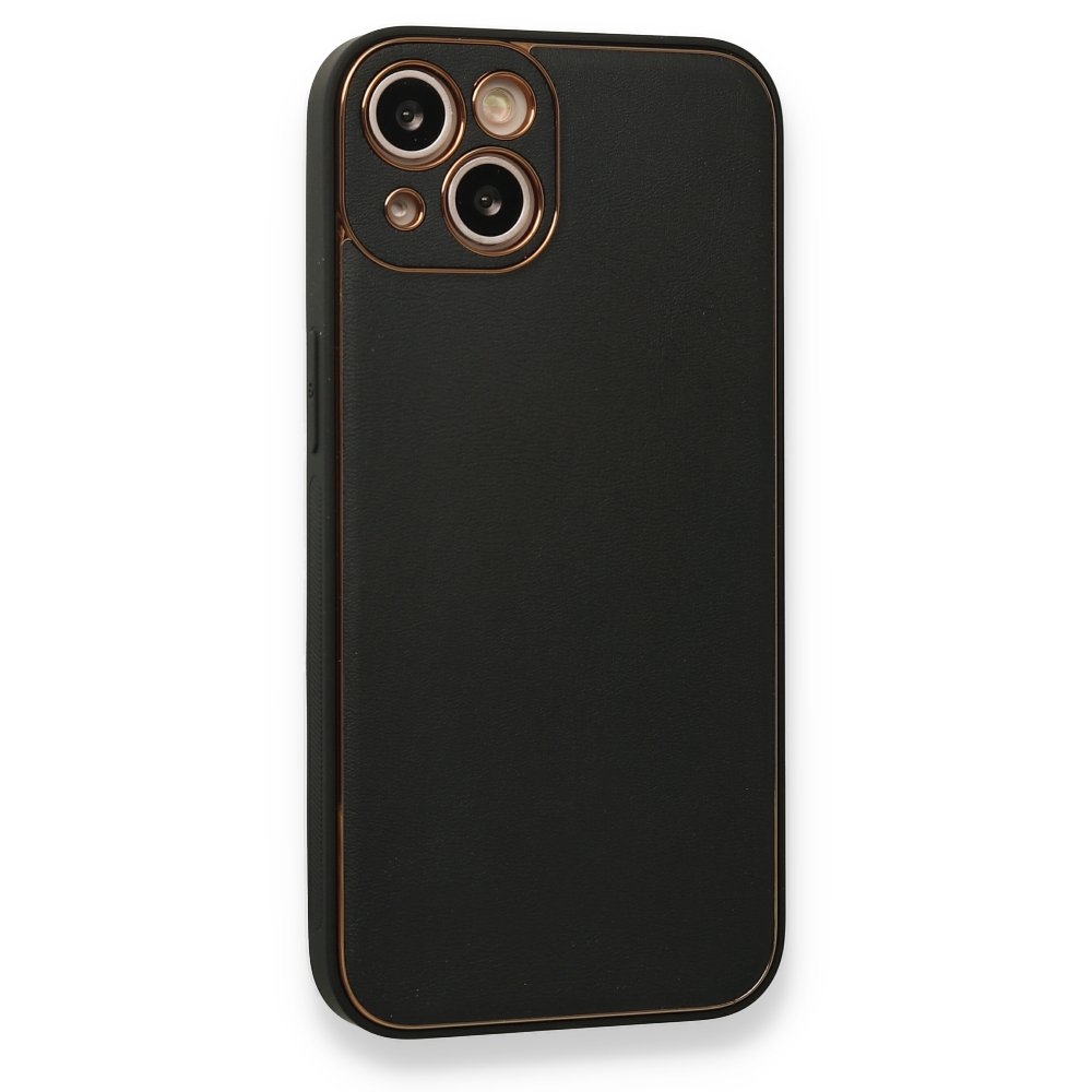 iPhone 13 Kılıf Coco Deri Silikon Kapak - Siyah iPhone 13 Kılıf Coco Deri Silikon Kapak - Siyah