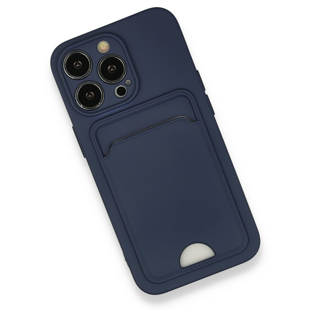  iPhone 13 Pro Kılıf Kelvin Kartvizitli Silikon - Lacivert