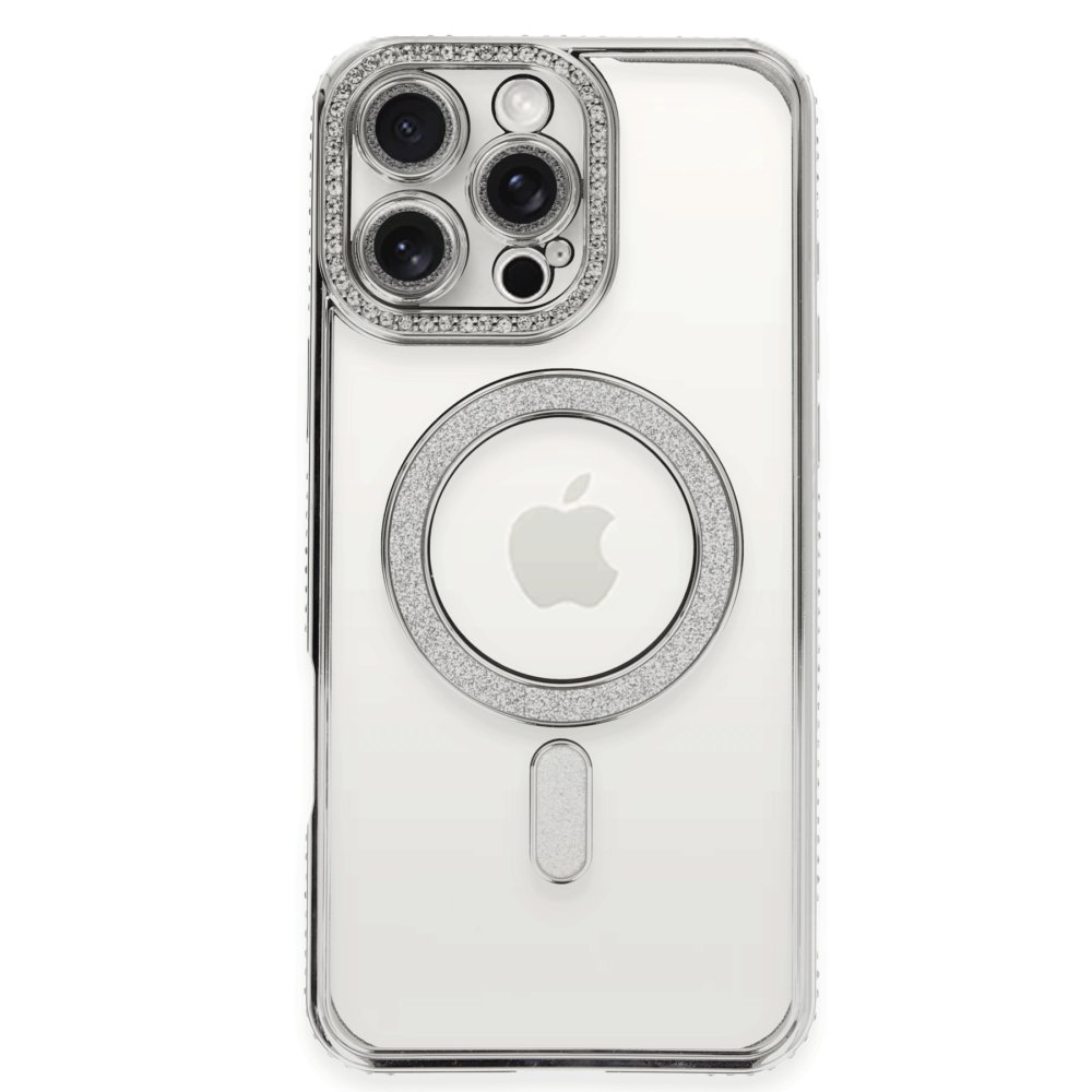 iPhone 16 Pro Kılıf Joke Simli Magneticsafe Kılıf - Gümüş  iPhone 16 Pro Kılıf Joke Simli Magneticsafe Kılıf - Gümüş