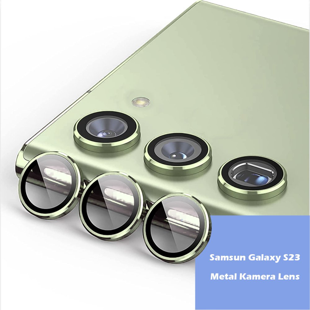  Samsung Galaxy S23 Metal Kamera Lens - Koyu Yeşil