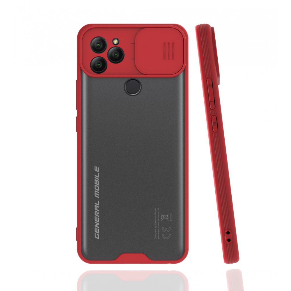  General Mobile GM 21 Kılıf Platin Kamera Koruma Silikon - Kırmızı