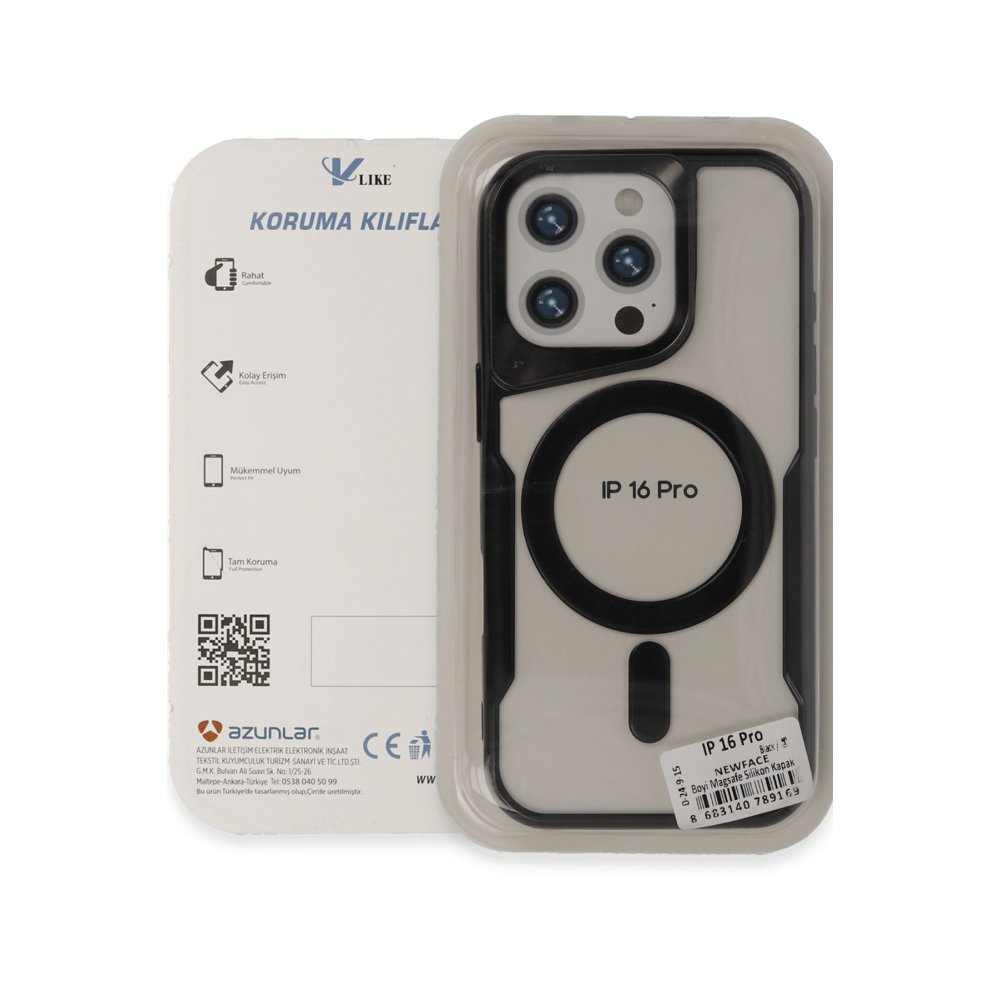 iPhone 16 Pro Kılıf Boyi Magsafe Silikon Kapak - Siyah  iPhone 16 Pro Kılıf Boyi Magsafe Silikon Kapak - Siyah
