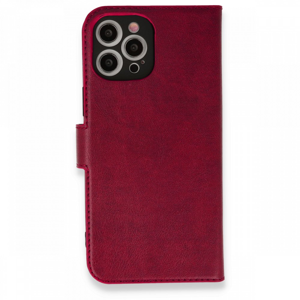  iPhone 12 Pro Max Kılıf Trend S Plus Kapaklı Kılıf - Kırmızı