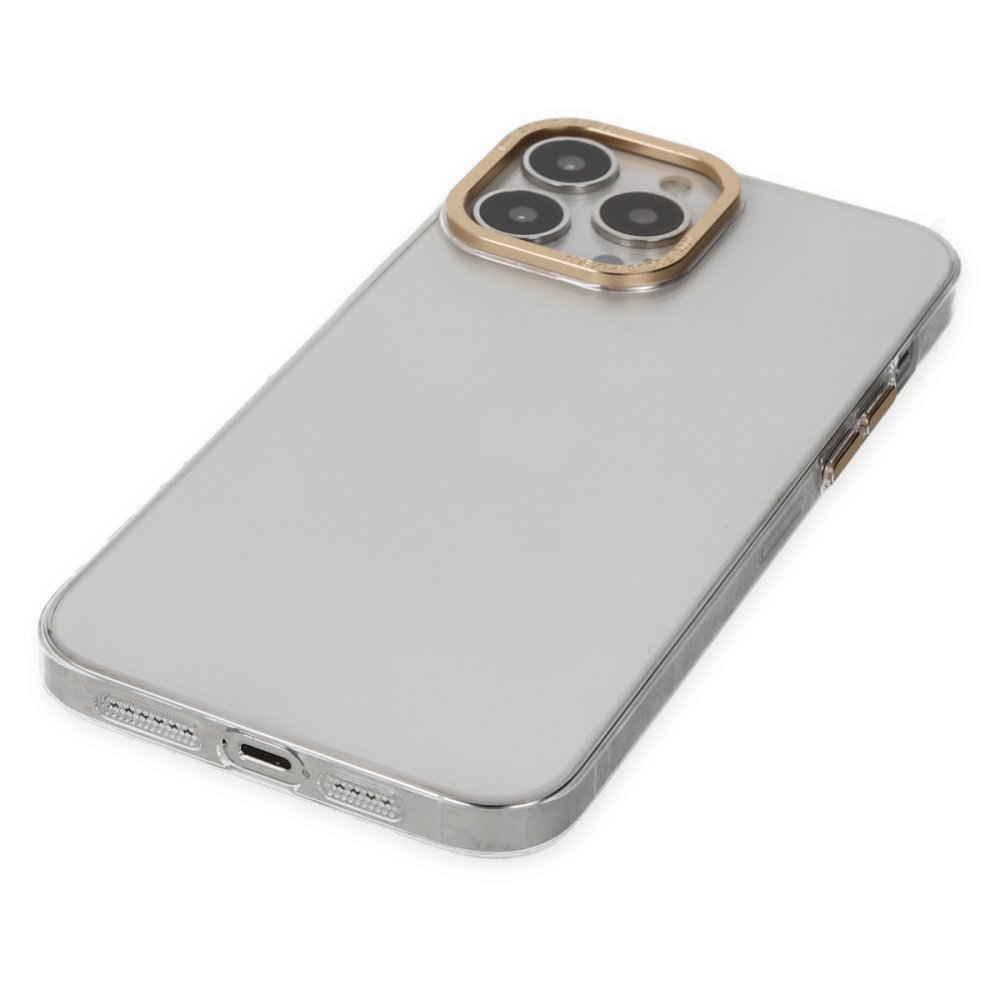  iPhone 13 Pro Kılıf Anka PC Sert Metal Kapak - Şeffaf