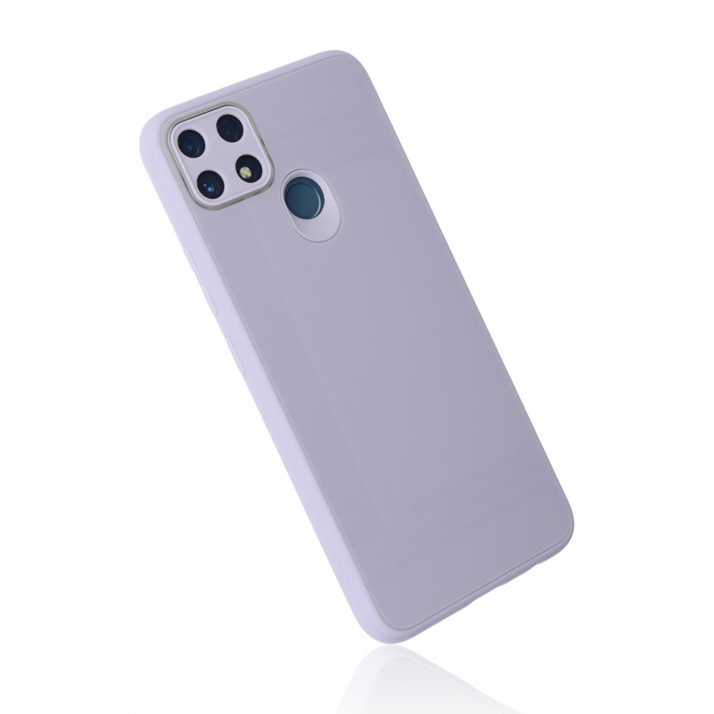 Realme C25 Kılıf Glass Kapak - Lila Realme C25 Kılıf Glass Kapak - Lila