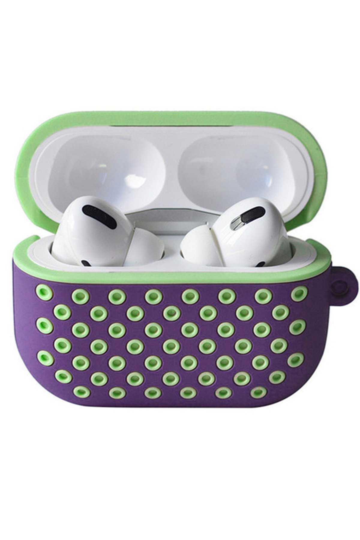 Airpods Pro (1.nesil) Spor Delikli Kılıf - Lila-Yeşil Airpods Pro (1.nesil) Spor Delikli Kılıf - Lila-Yeşil