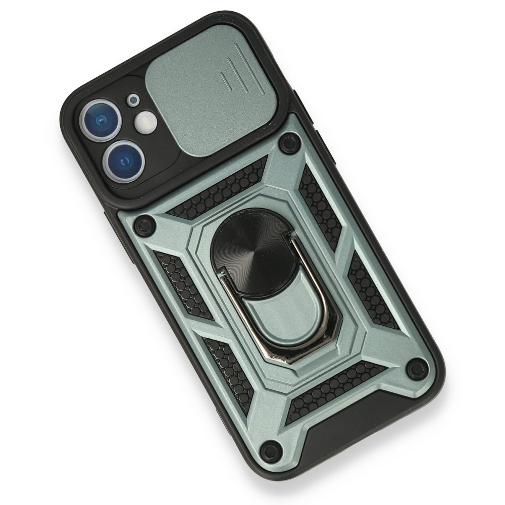 iPhone 11 Kılıf Pars Lens Yüzüklü Silikon - Yeşil iPhone 11 Kılıf Pars Lens Yüzüklü Silikon - Yeşil