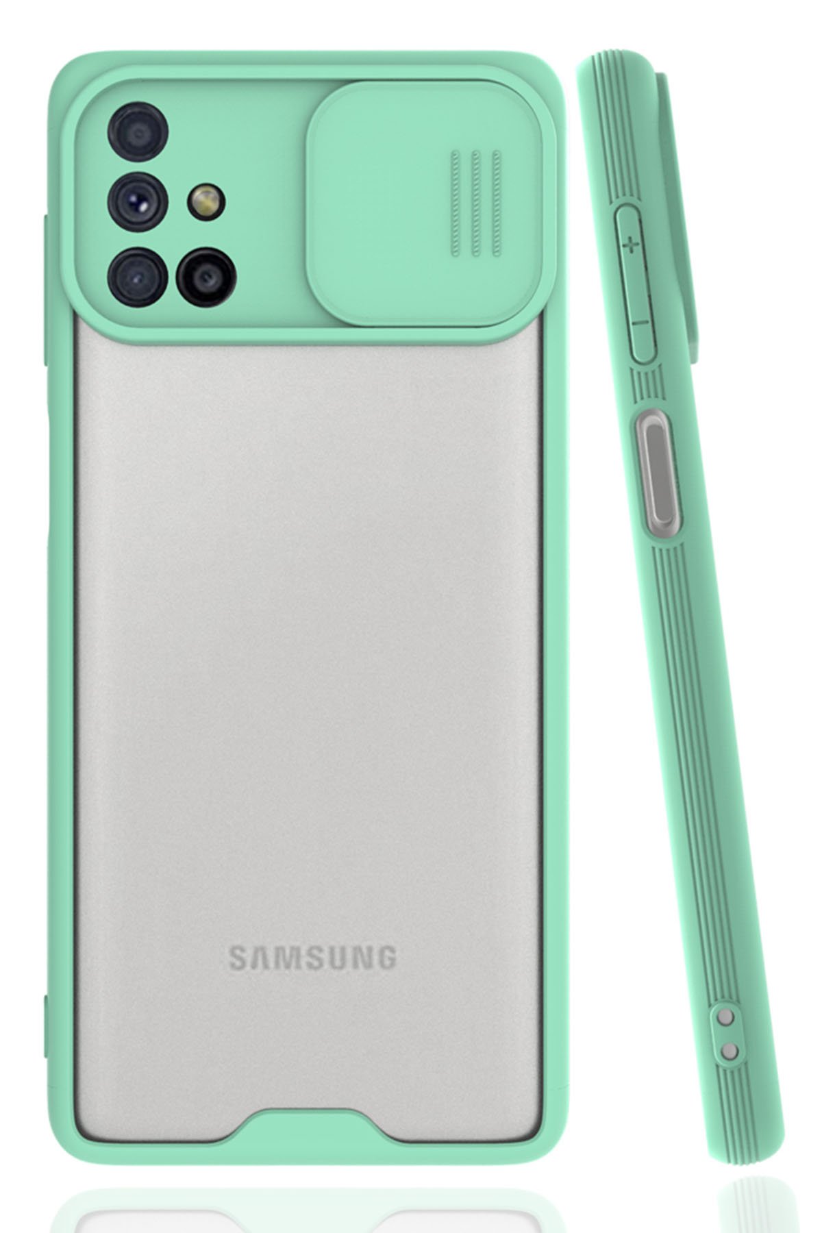  Samsung Galaxy M31S Kılıf Platin Kamera Koruma Silikon - Açık Yeşil