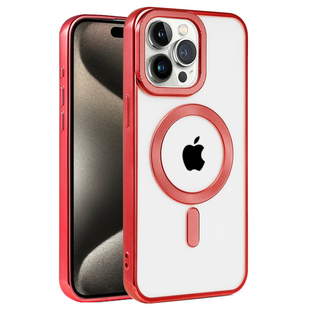 iPhone 14 Pro Max Kılıf Kronos Magsafe Kapak - Kırmızı  iPhone 14 Pro Max Kılıf Kronos Magsafe Kapak - Kırmızı