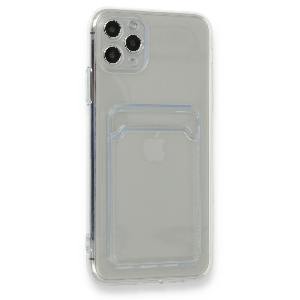  iPhone 11 Pro Max Kılıf Kart Şeffaf Silikon - Şeffaf