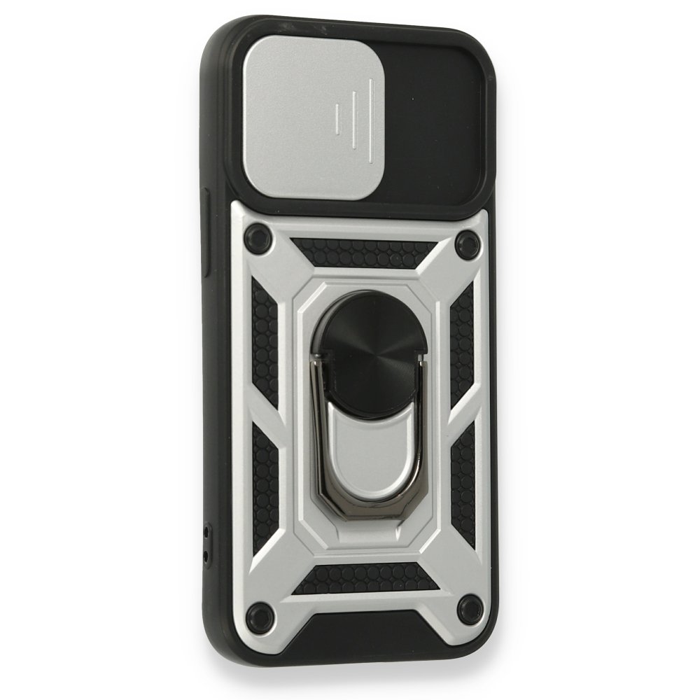 iPhone 12 Mini Kılıf Pars Lens Yüzüklü Silikon - Gümüş iPhone 12 Mini Kılıf Pars Lens Yüzüklü Silikon - Gümüş