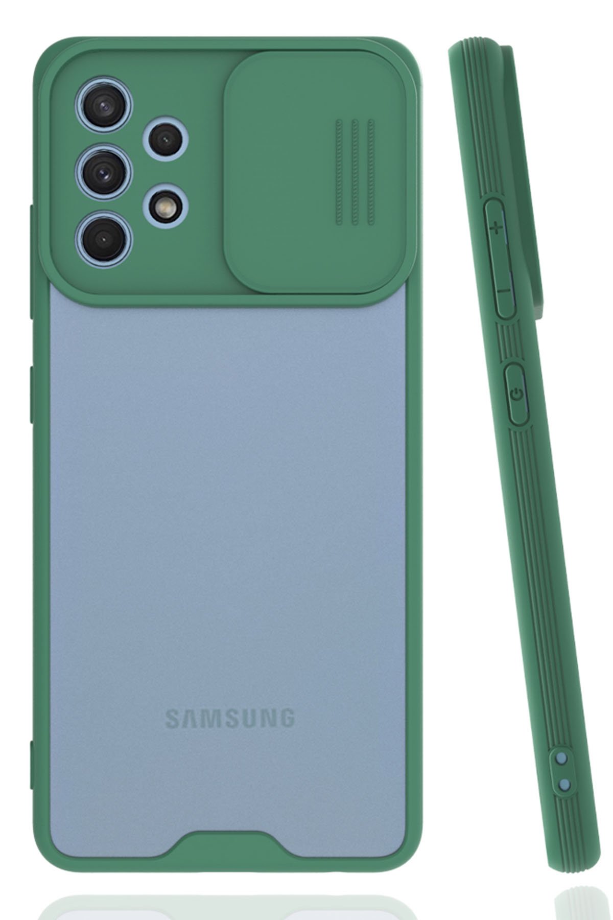  Samsung Galaxy A32 Kılıf Platin Kamera Koruma Silikon - Yeşil
