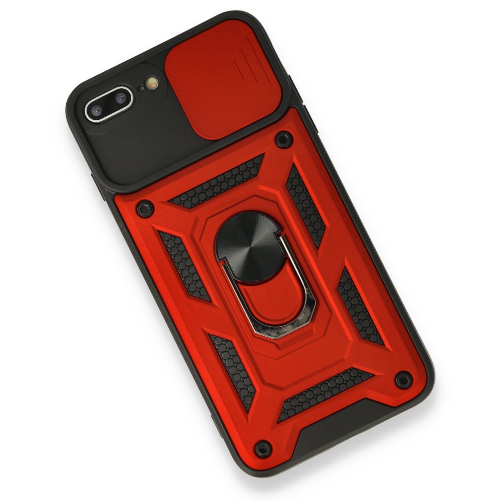 iPhone 8 Plus Kılıf Pars Lens Yüzüklü Silikon - Kırmızı iPhone 8 Plus Kılıf Pars Lens Yüzüklü Silikon - Kırmızı