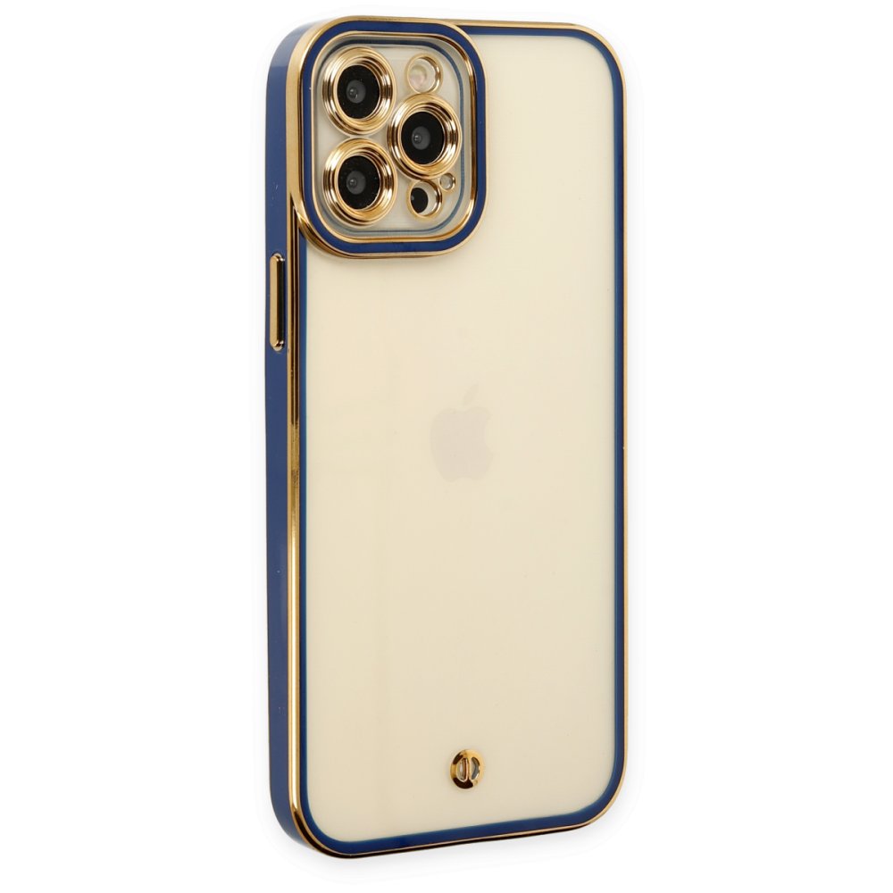  iPhone 12 Pro Kılıf Liva Lens Silikon - Mavi