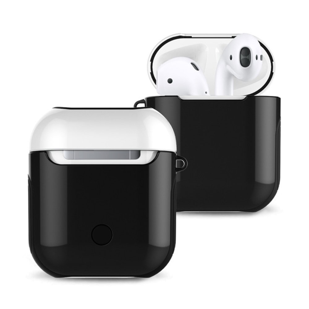  Airpods (1.nesil) 3in1 Kılıf - Siyah-Beyaz