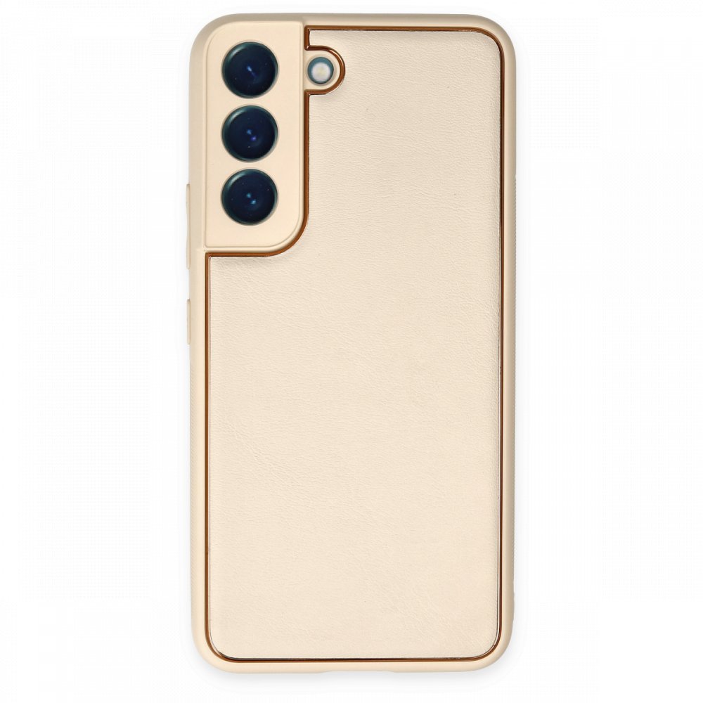  Samsung Galaxy S22 Plus Kılıf Coco Deri Silikon Kapak - Gold
