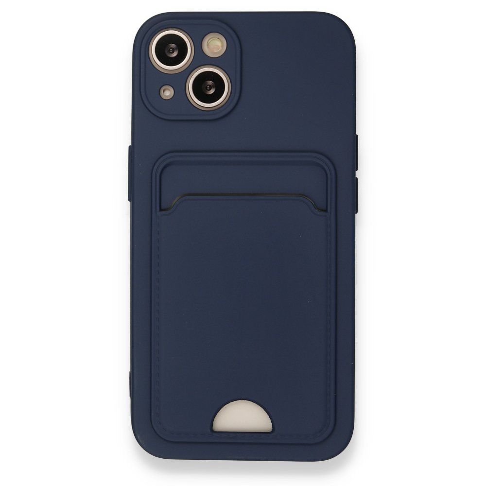  iPhone 13 Kılıf Kelvin Kartvizitli Silikon - Lacivert