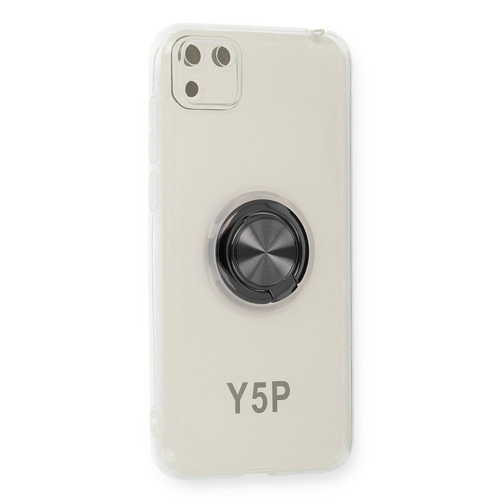 Huawei Y5P Kılıf Gros Yüzüklü Silikon - Siyah  Huawei Y5P Kılıf Gros Yüzüklü Silikon - Siyah