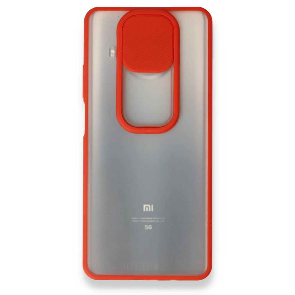 Xiaomi Mi 10T Lite Kılıf Palm Buzlu Kamera Sürgülü Silikon - Kırmızı  Xiaomi Mi 10T Lite Kılıf Palm Buzlu Kamera Sürgülü Silikon - Kırmızı