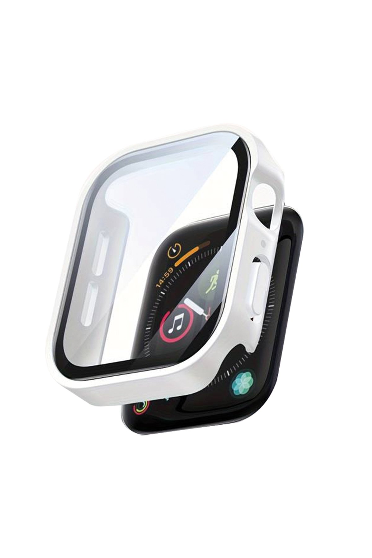 Apple Watch 38mm Camlı Kasa Ekran Koruyucu - Beyaz Apple Watch 38mm Camlı Kasa Ekran Koruyucu - Beyaz