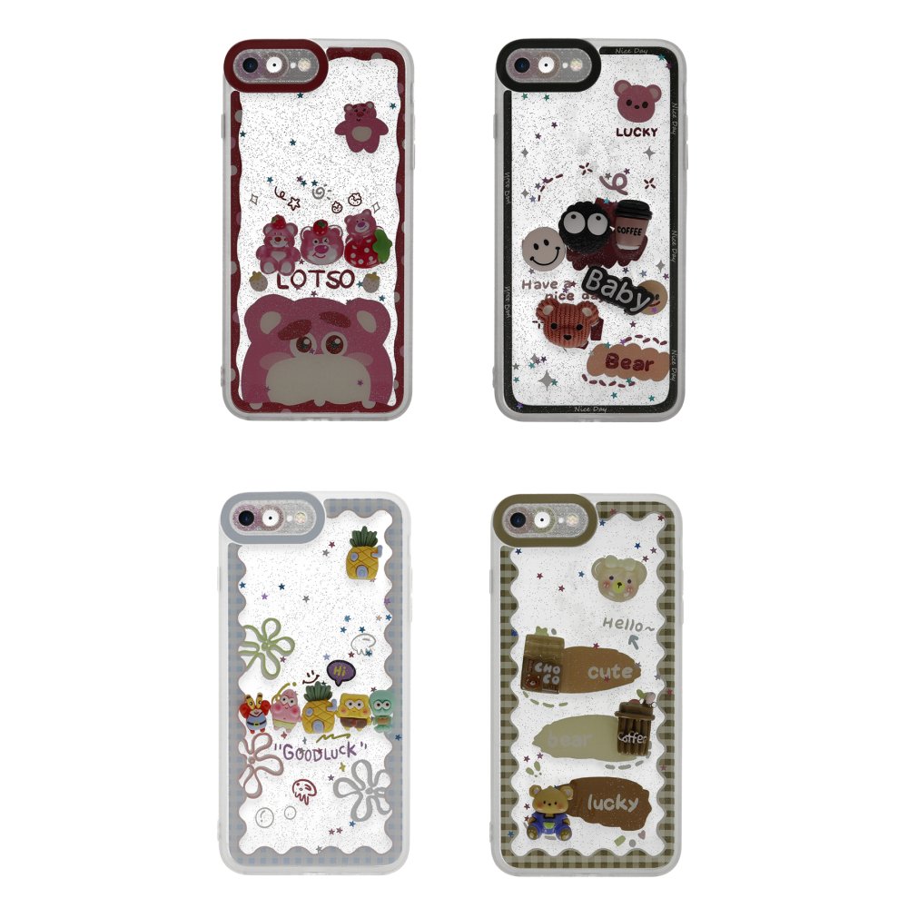  iPhone 8 Kılıf Sweet Desenli Silikon Kapak - Sarı