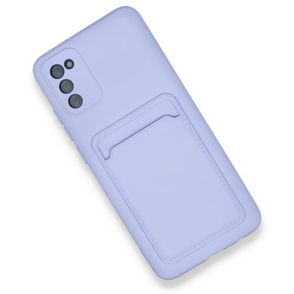  Samsung Galaxy A02S Kılıf Kelvin Kartvizitli Silikon - Lila