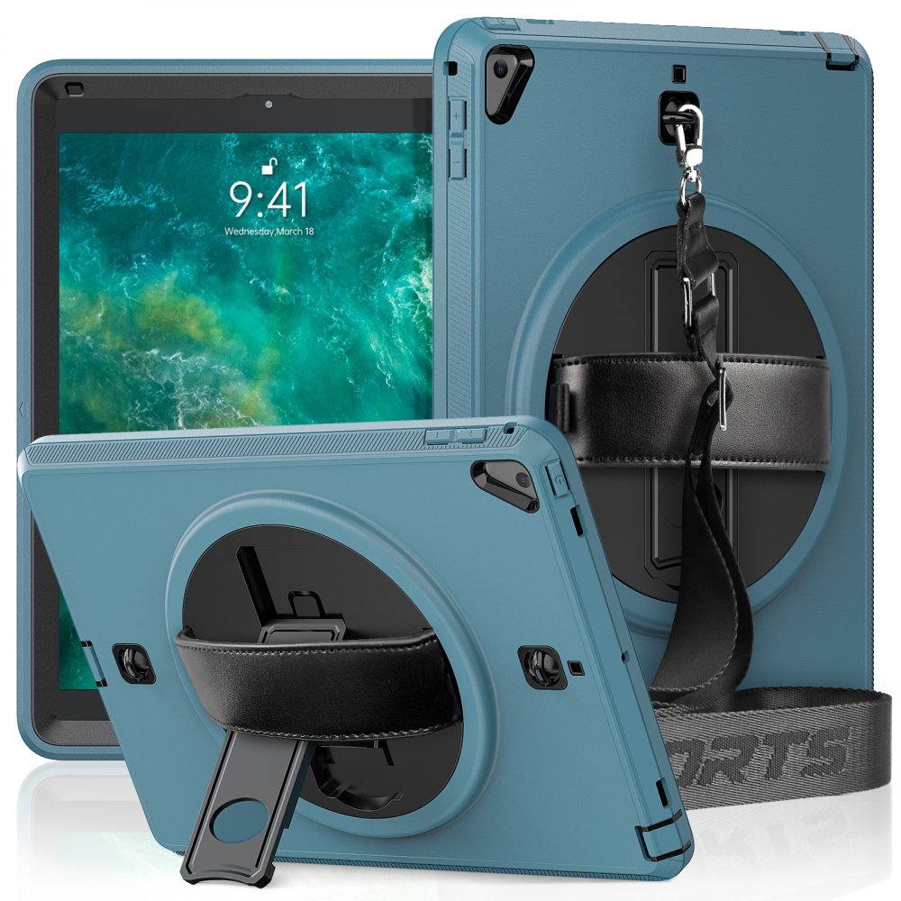  iPad 5 Air 9.7 Kılıf Strap-C Otterbox Tablet Kapak - Mavi
