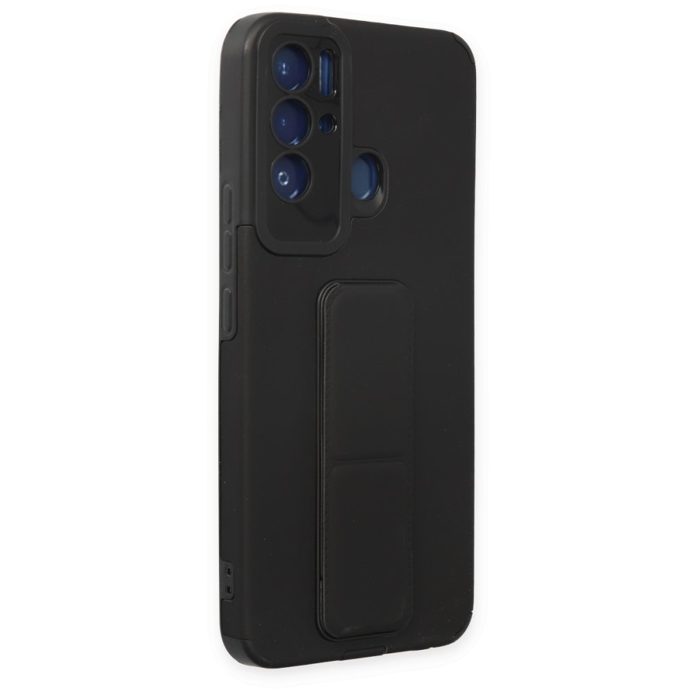 Tecno Pova Neo Kılıf Mega Standlı Silikon - Siyah Tecno Pova Neo Kılıf Mega Standlı Silikon - Siyah