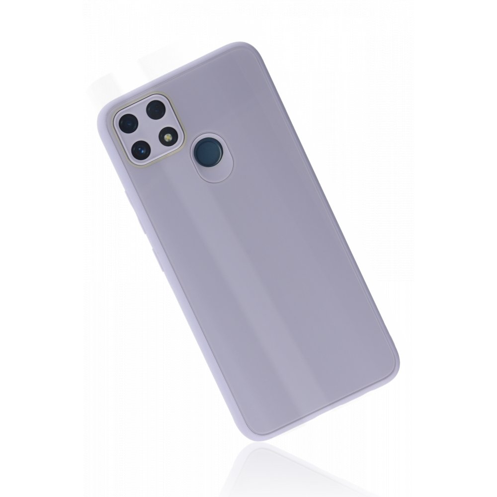 Realme C25 Kılıf Glass Kapak - Lila Realme C25 Kılıf Glass Kapak - Lila