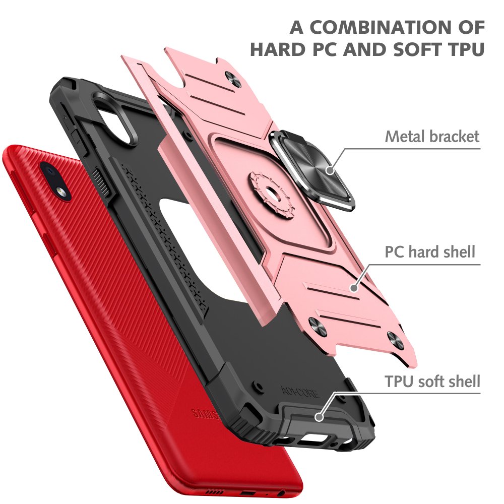  Samsung Galaxy A01 Core Kılıf Zegna Yüzüklü Silikon Kapak - Rose