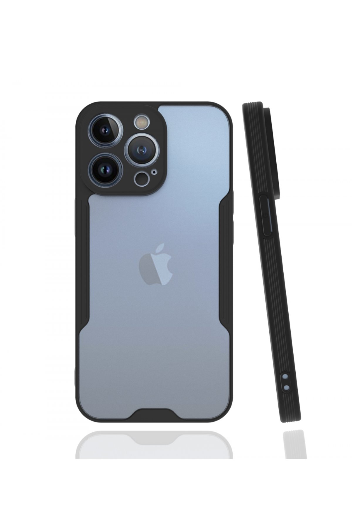  iPhone 13 Pro Kılıf Platin Silikon - Siyah