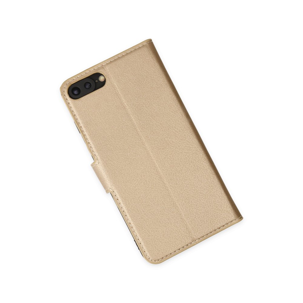  iPhone 8 Plus Kılıf Trend S Plus Kapaklı Kılıf - Gold