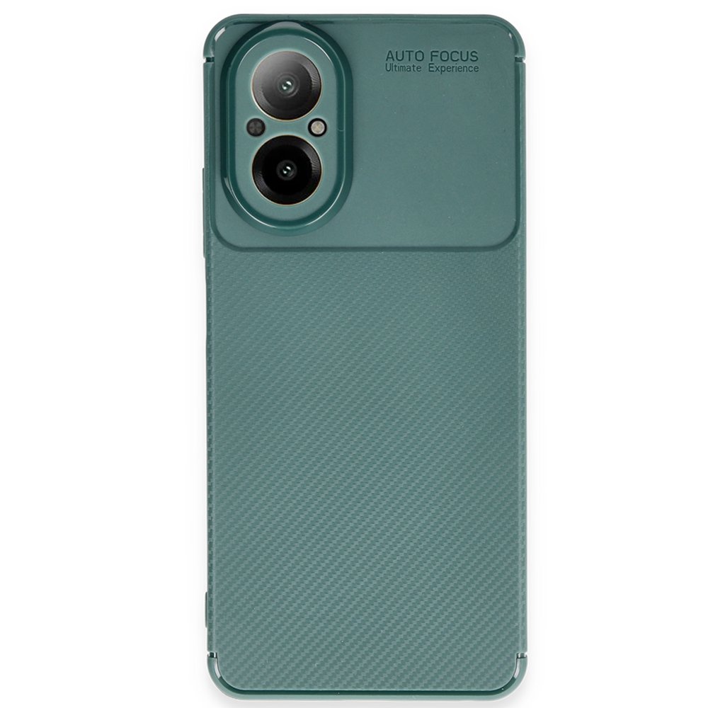 Realme 12 Lite Kılıf Auto Focus Karbon Kapak - Koyu Yeşil  Realme 12 Lite Kılıf Auto Focus Karbon Kapak - Koyu Yeşil