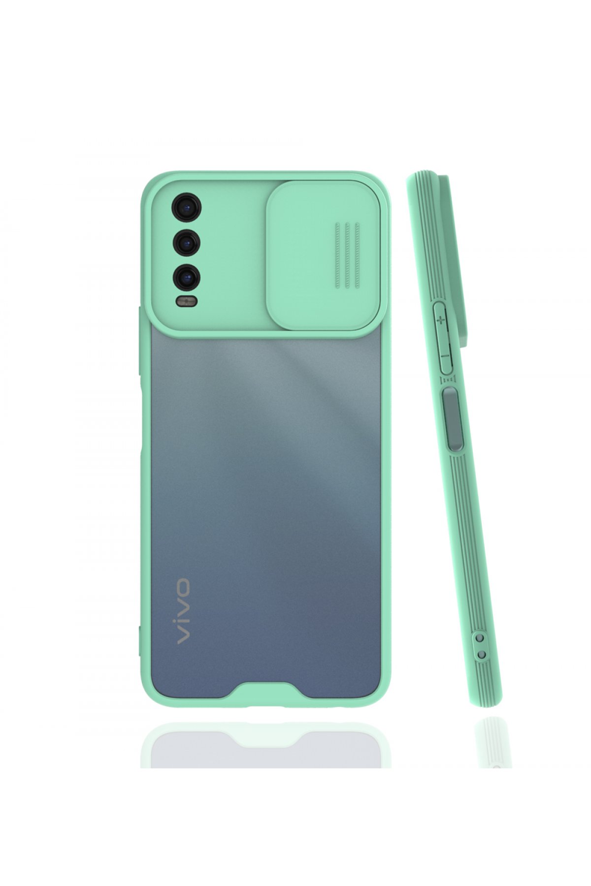  Vivo Y11S Kılıf Platin Kamera Koruma Silikon - Açık Yeşil