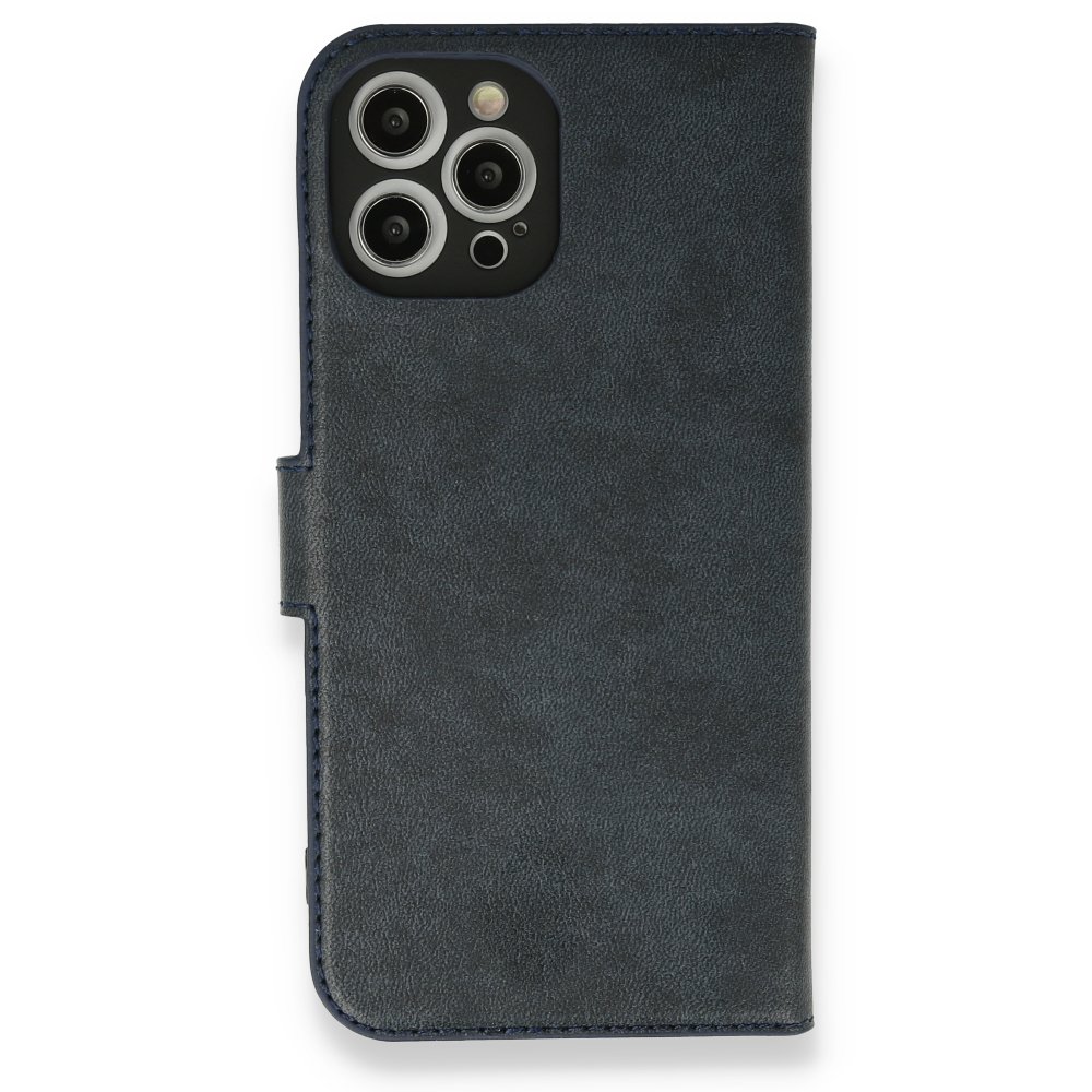  iPhone 12 Pro Max Kılıf Trend S Plus Kapaklı Kılıf - Lacivert