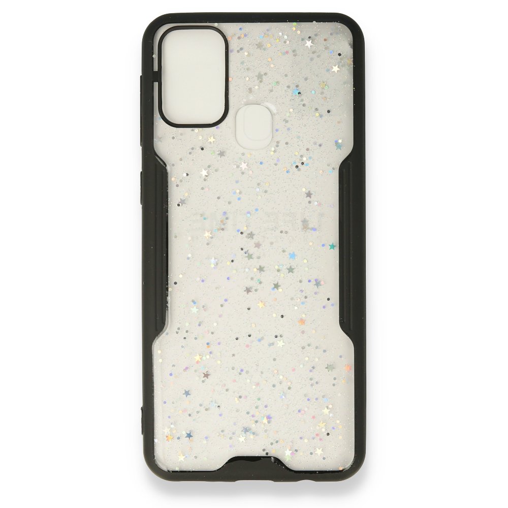 Samsung Galaxy M31 Kılıf Platin Simli Silikon - Siyah Samsung Galaxy M31 Kılıf Platin Simli Silikon - Siyah