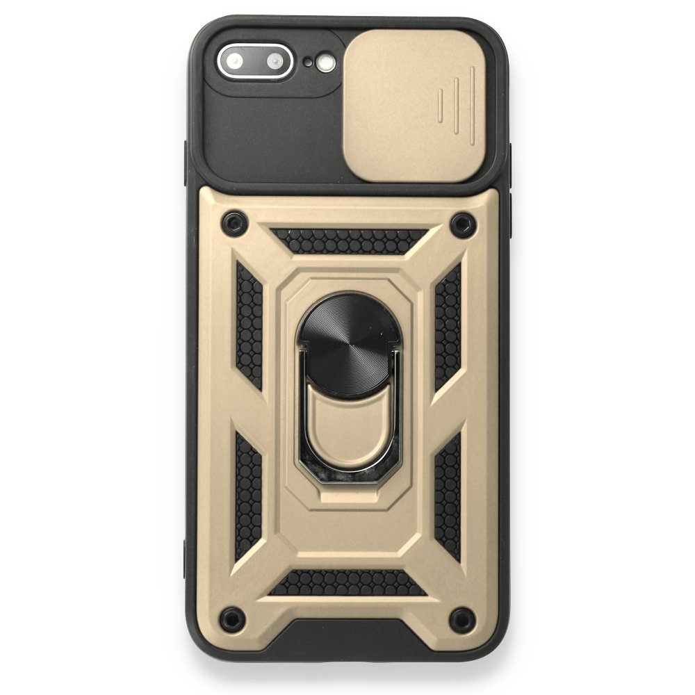  iPhone 7 Plus Kılıf Pars Lens Yüzüklü Silikon - Gold